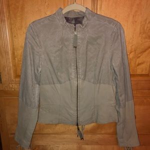 L.A.M.B Leather Moto Lace-Up Jacket